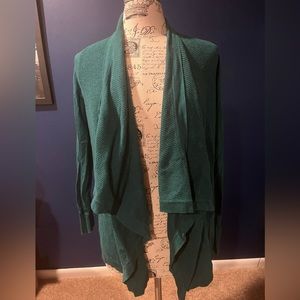 Women’s teal open front sweater